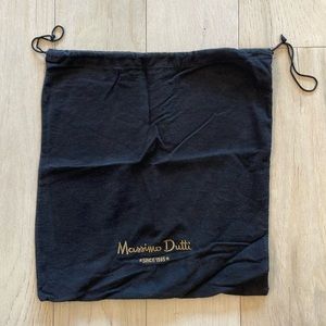 Massimo Dutti shoe/bag dust bag, black, 13 inches x 12.5 inches
